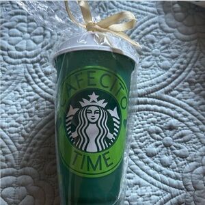 Starbucks Green Cafecito Tumbler with Ribbon